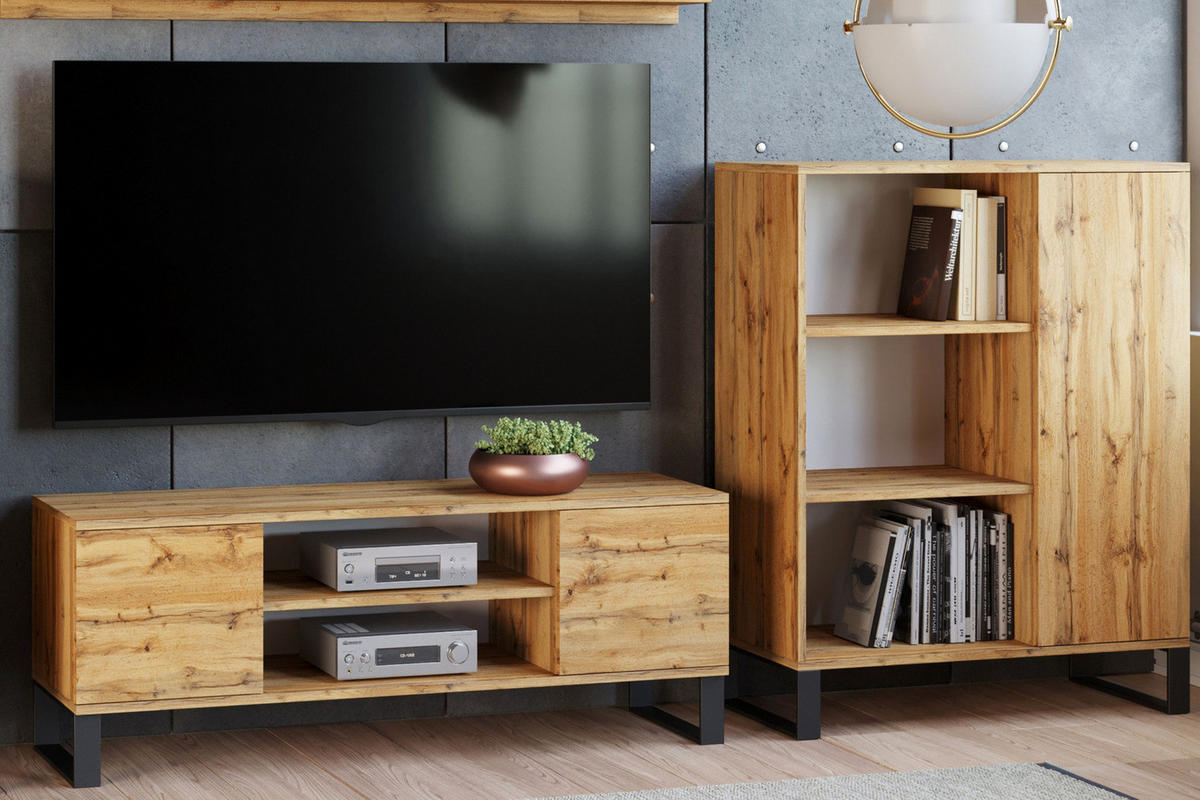 LOWBOARD Focus - Eichefarben, Holzwerkstoff (40/49/135cm) - RAUMHIRSCH FURNITURE
