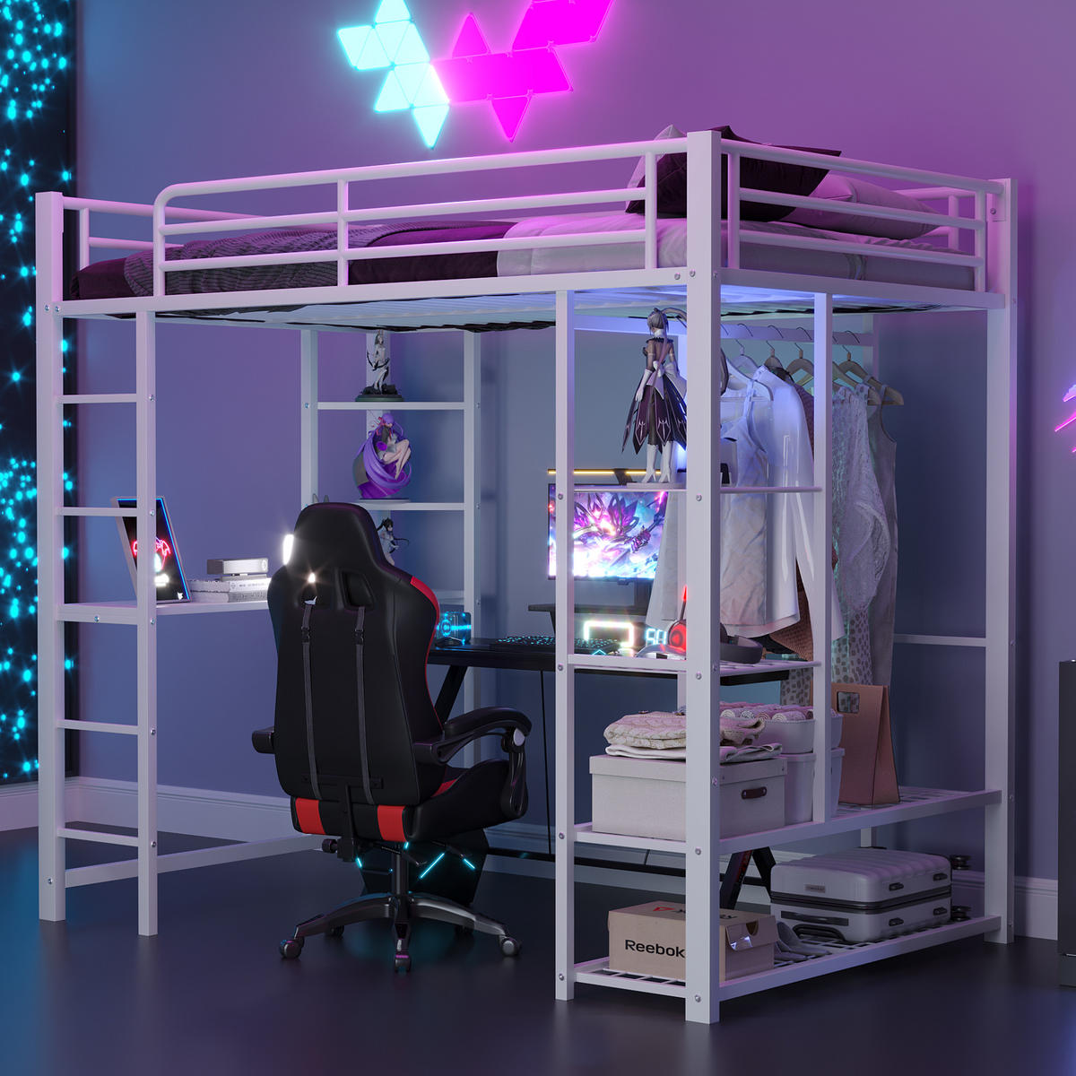 HOCHBETT 90x200 cm Tisch weiß - Weiß, Metall (90/200cm) - LEBENLANG