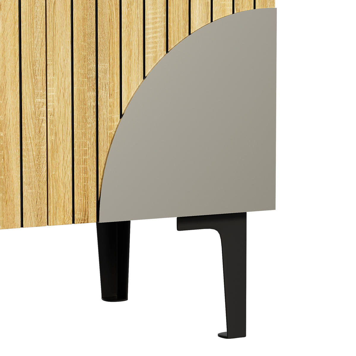 KOMODA vzhled dřeva se 4 dvířky a 4 zásuvkami - přírodní, kompozitní dřevo (160/94/36cm) - Urban Meuble