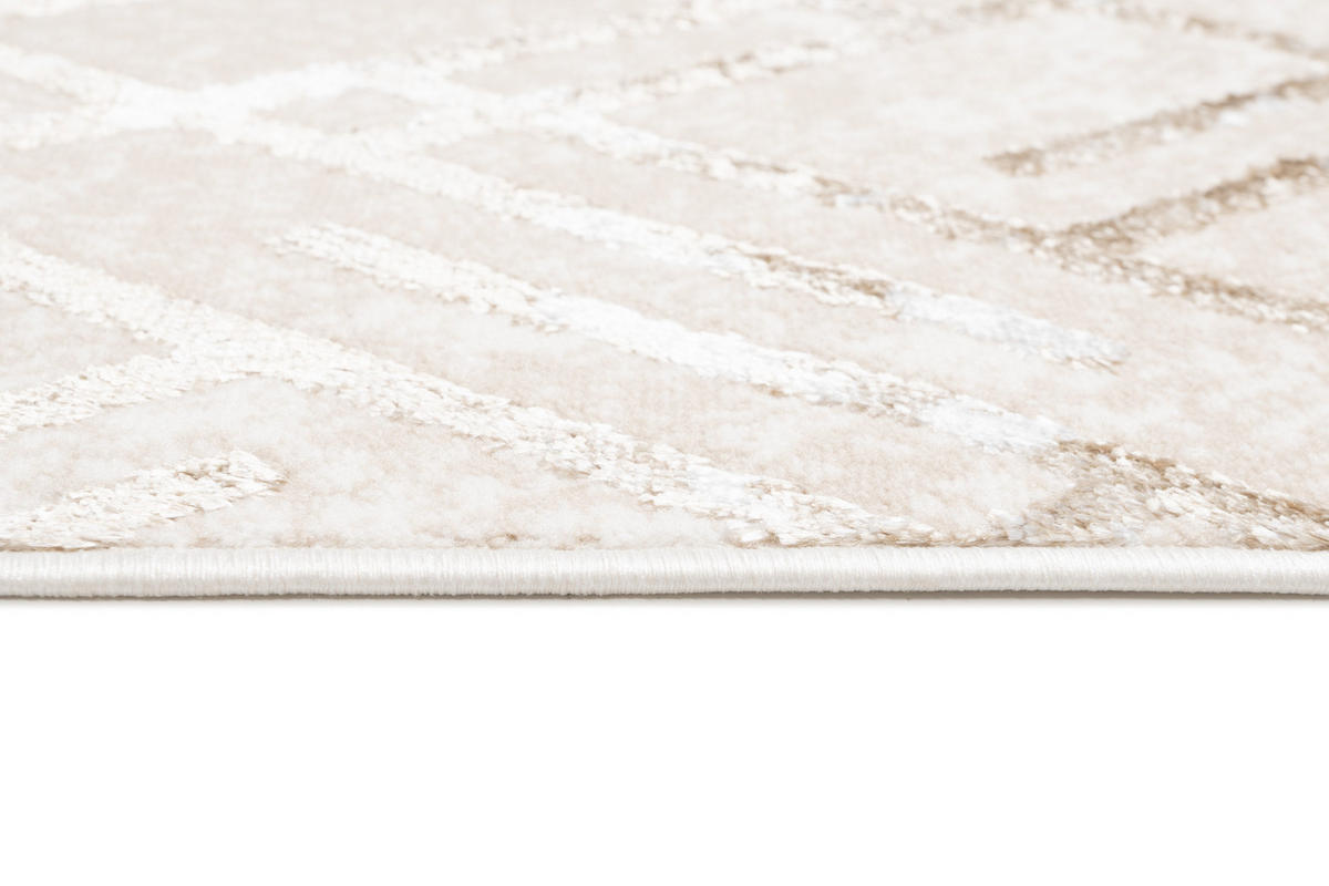 LÄUFER Crystal Beige Marmor Optik 100/600 cm - Beige, Textil (100/600cm) - Tapiso