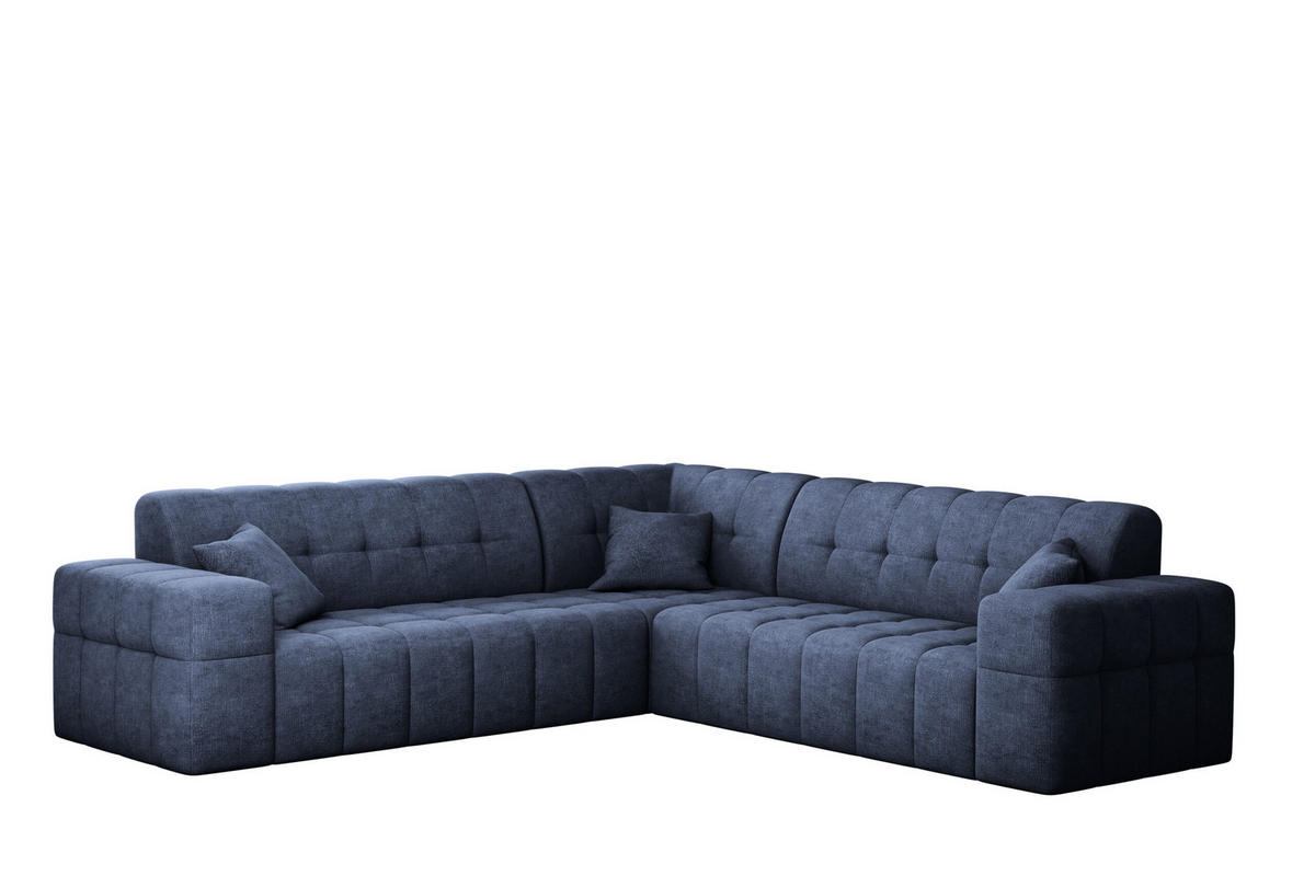 ECKSOFA Corner NIMES Stoff Perfect Harmony Dunkelblau - Dunkelblau, Holz (246/246cm) - Kaiser Möbel