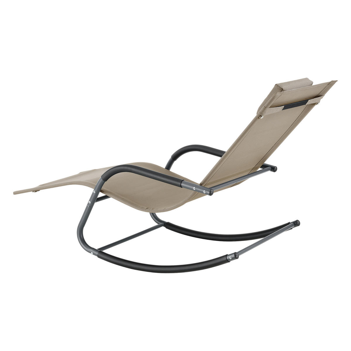 SCHAUKELLIEGE-SET 2 TLG. Caracena - Beige, Metall (147/89/63cm) - [en.casa]