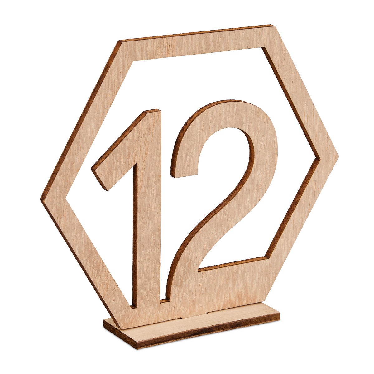 20XČÍSLÁ stolov - svetlohnedá, drevo (11/10/2.5cm) - Relaxdays