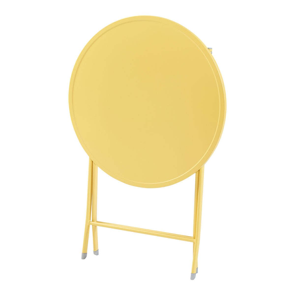 SKLÁDACÍ ZAHRADNÍ STŮL Sande - žlutá, kov (62/62/71cm) - [en.casa]