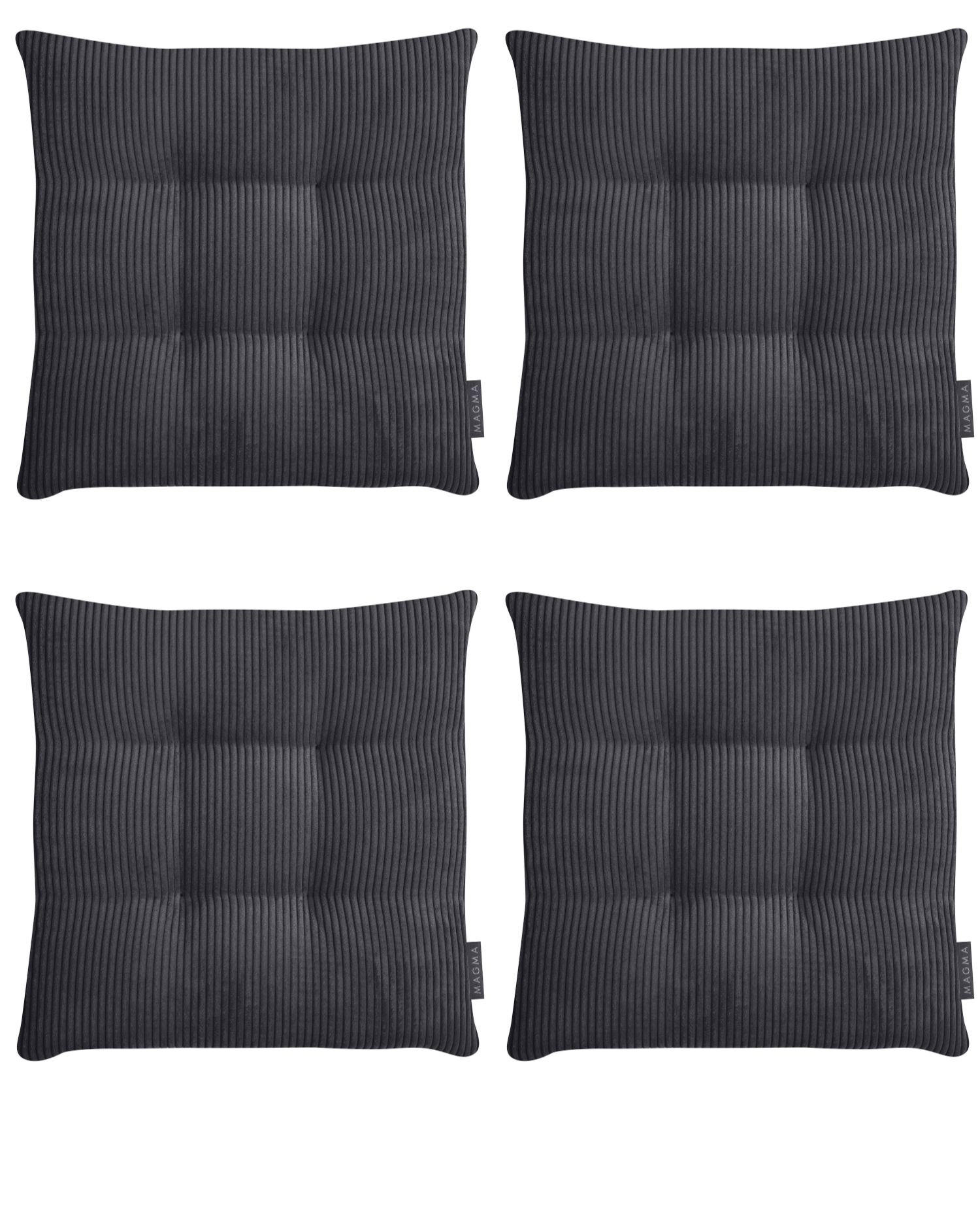 STUHLKISSEN 4er Set Inga - Anthrazit, Textil (35/35/5cm) - Magma Heimtexx