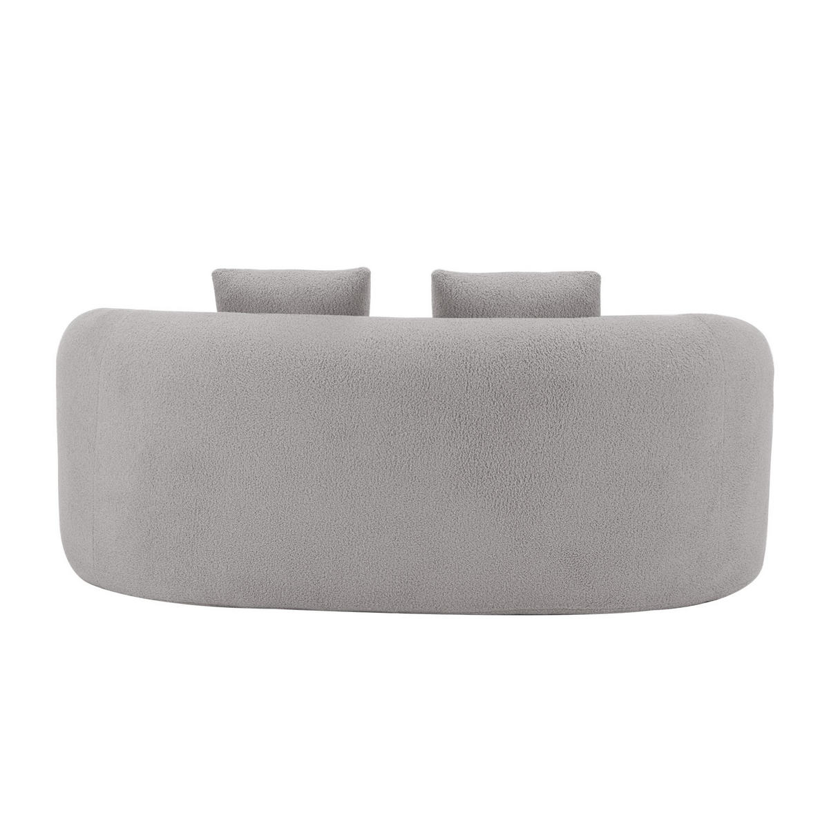 SOFA geschwungen 2-Sitzer Hellgrau - Hellgrau, Kunststoff (170/70/89cm) - Meubliv