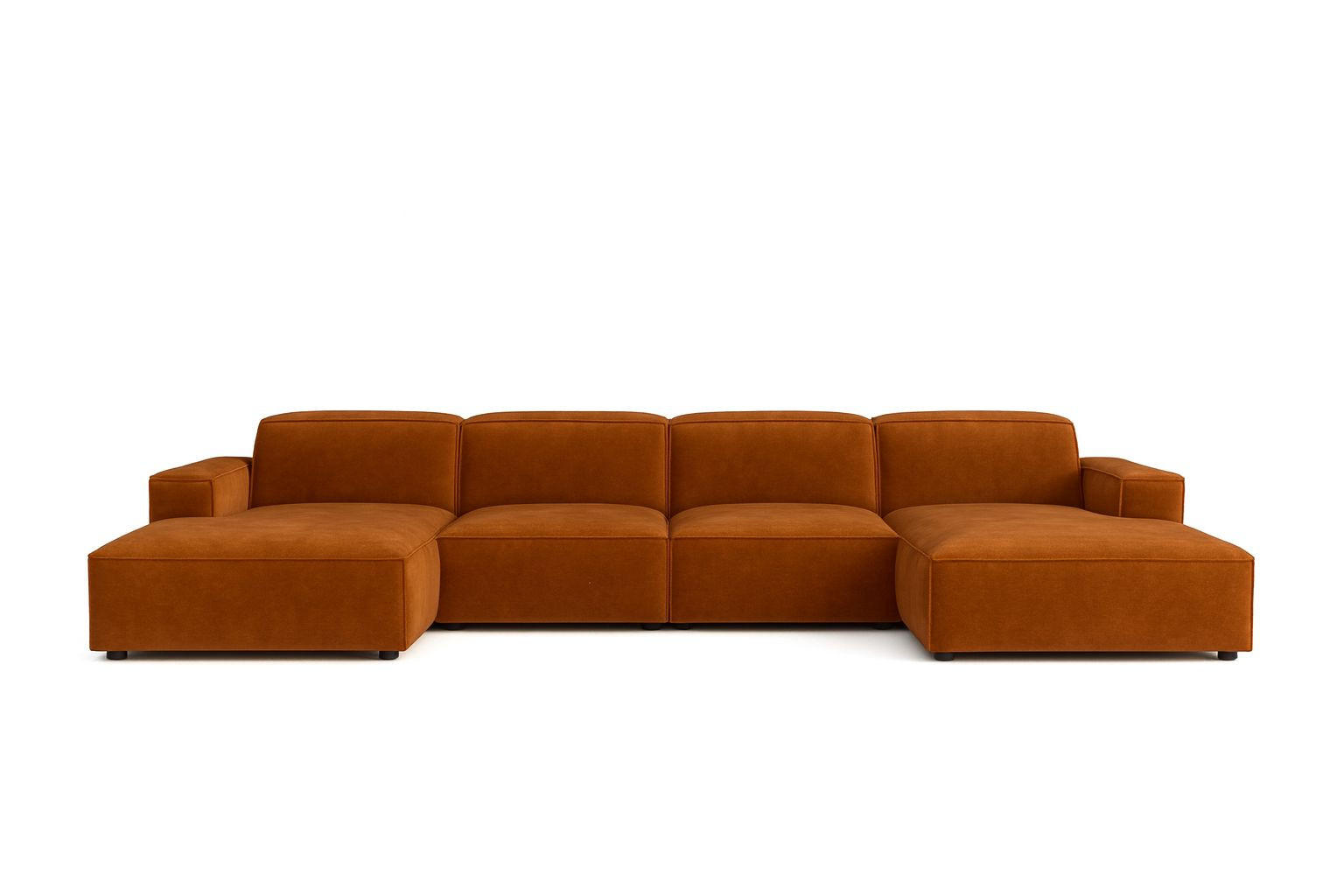 ECKSOFA Cursal U-Form, Stoff Salvador, Braun - Braun, Holz (364/166cm) - Kaiser Möbel