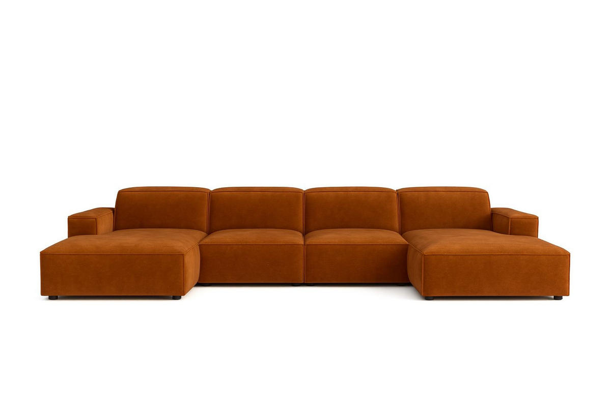 ECKSOFA Cursal U-Form, Stoff Salvador, Braun - Braun, Holz (364/166cm) - Kaiser Möbel