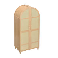 GARDEROBENSCHRANK DE-37614 80/50/179 cm mit Rattan-Türen Natur - Naturfarben, Holzwerkstoff (80/179/50cm) - ComfortXL