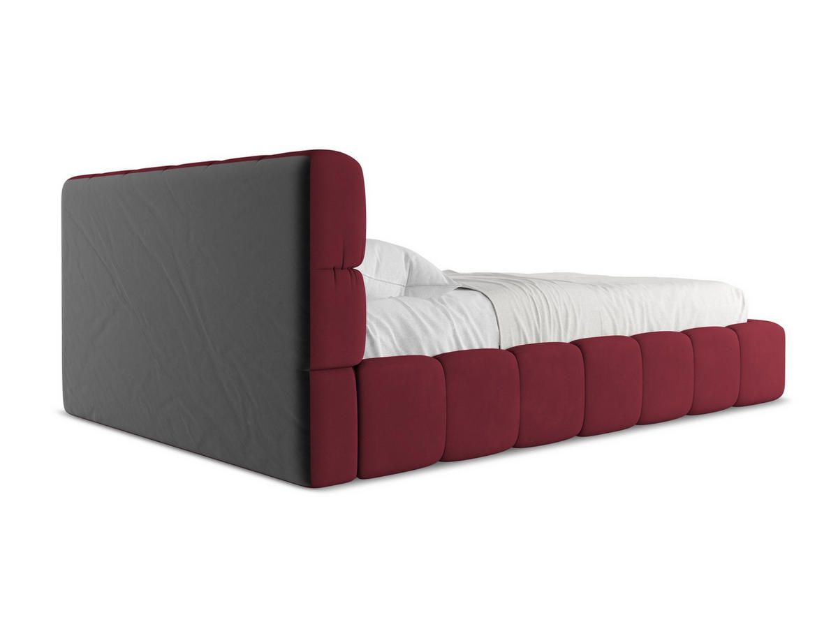 POLSTERBETT mit Bettkasten und Lattenrost 160x228 Rot - Rot/Weinrot, Kunststoff/Textil (140/200cm) - Makamii