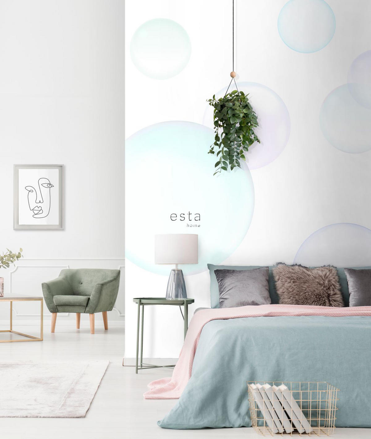 FOTOTAPETE große Blasen 250 x 279 cm - Lila, Papier (250/279cm) - ESTAhome