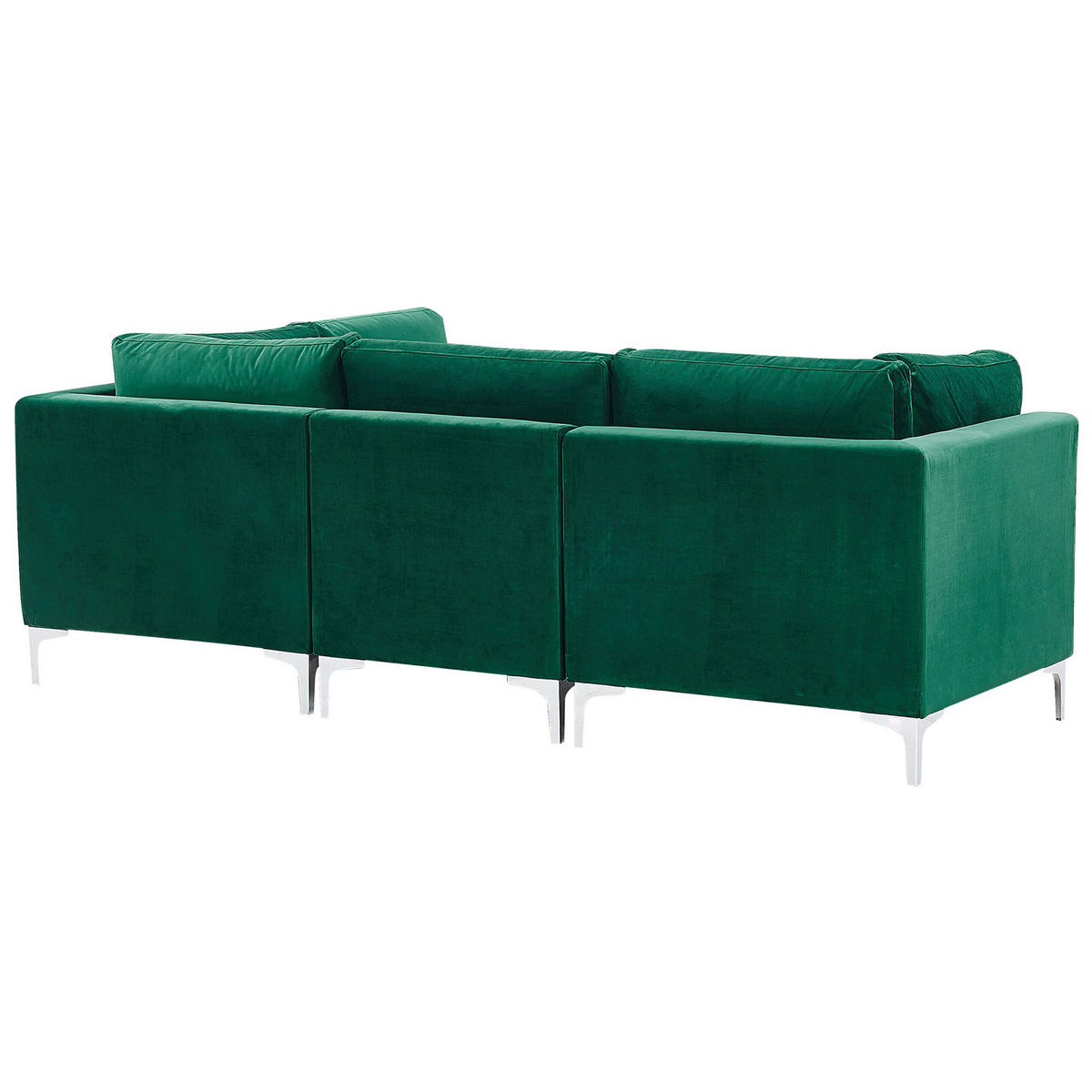 3-SITZER-MODULSOFA Samtstoff grün mit Metallbeinen Evja - Grün, Textil (235/84/85cm) - Beliani