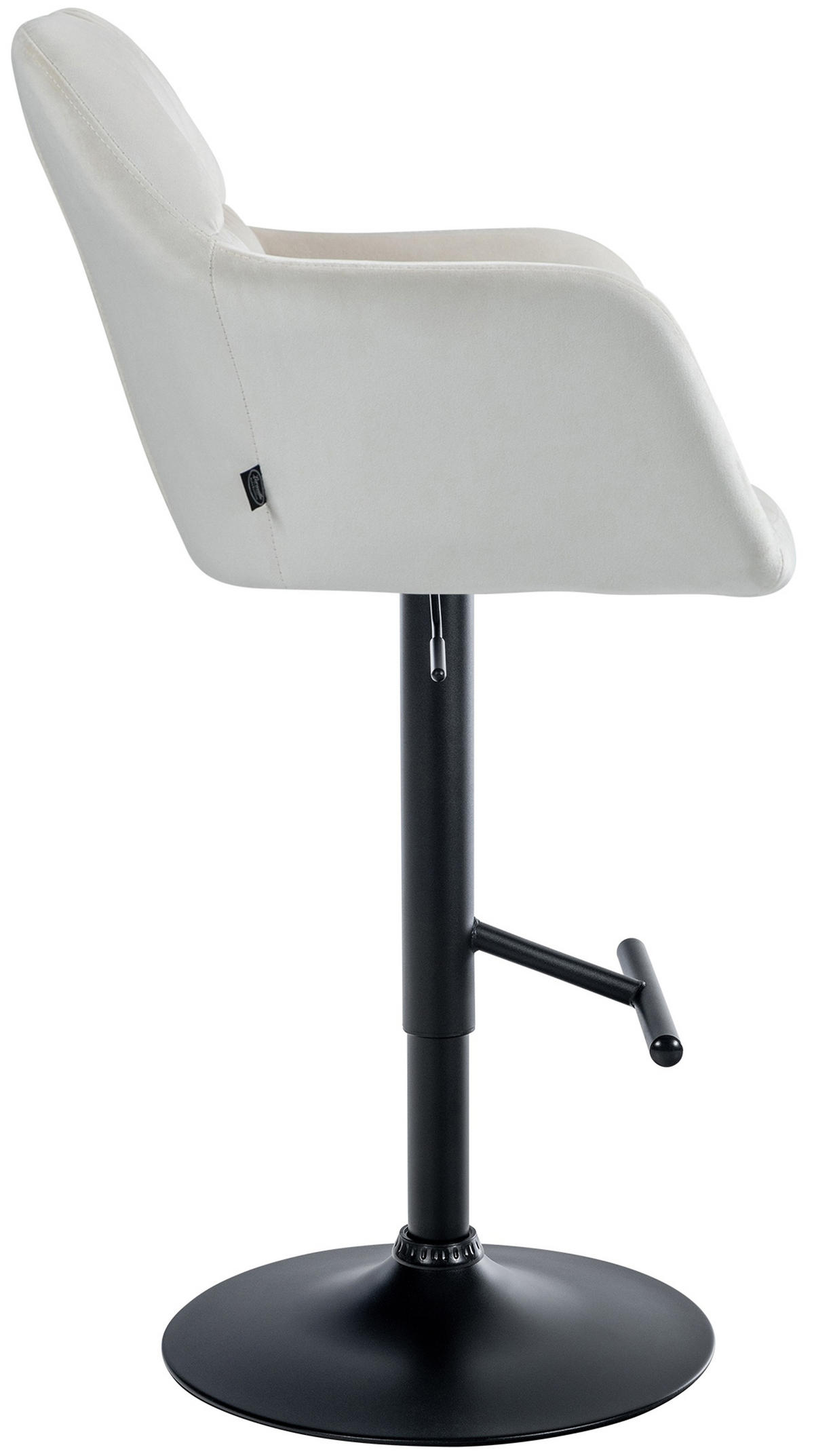 BARHOCKER Nardo Samt schwarz creme - Schwarz/Naturfarben, Textil/Metall (57/118/59cm) - TPFLiving