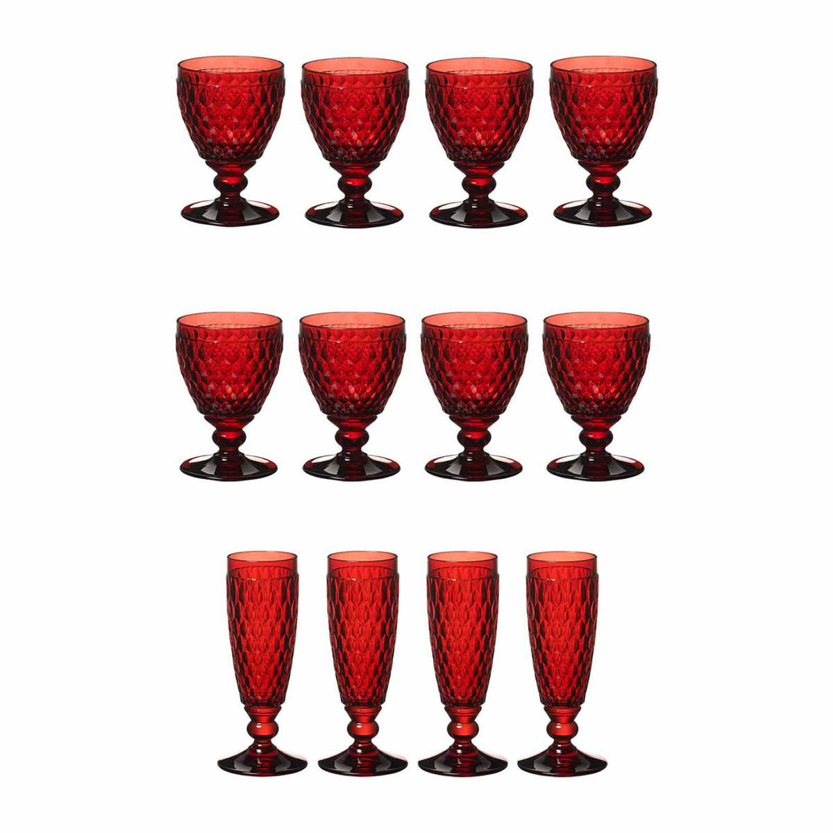 WASSER-, WEIN- UND SEKTGLÄSER Boston Coloured Rot 12er Set - Rot, Glas - Villeroy & Boch