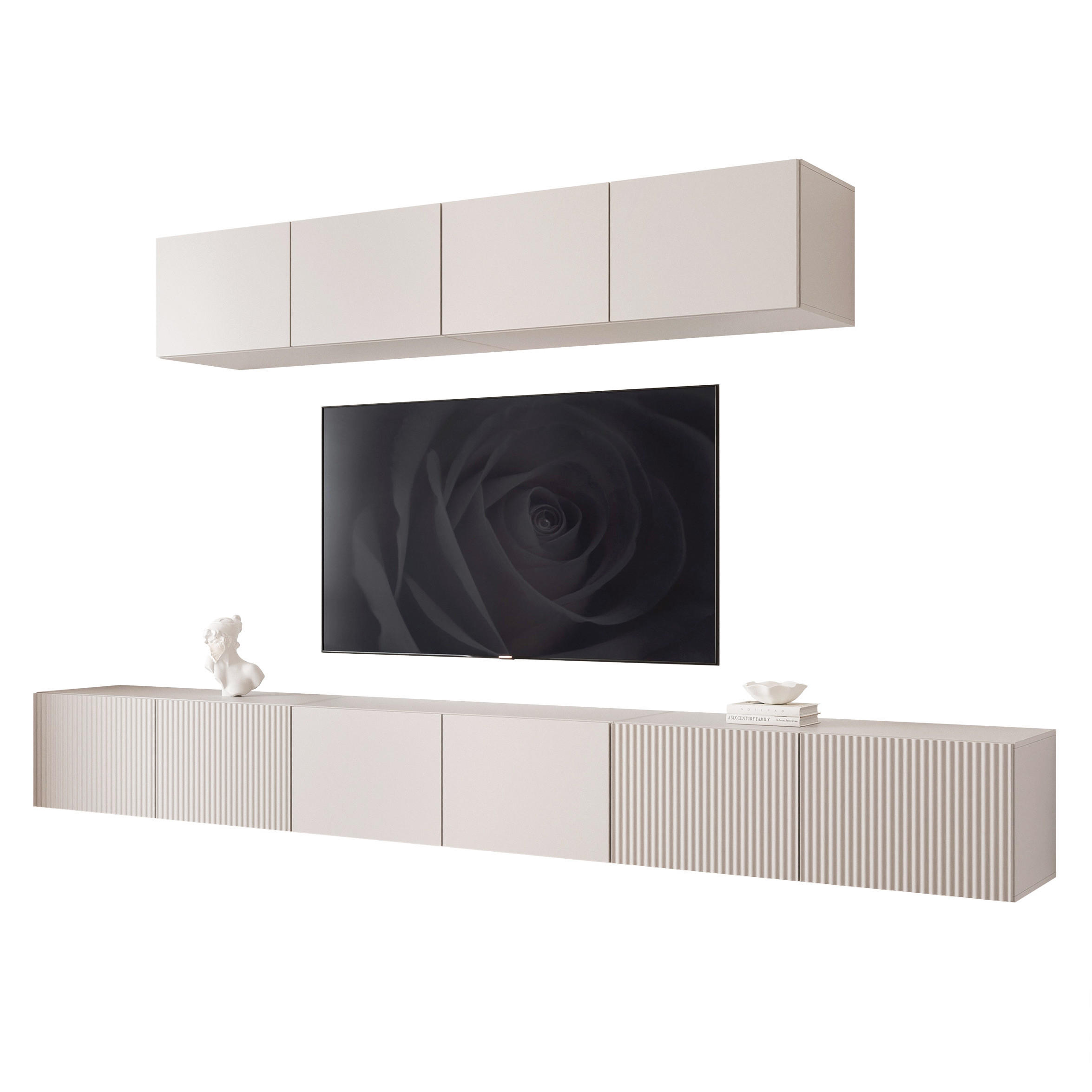 TV-LOWBOARD ANGEL VII mit LED-Beleuchtung, 300 cm Kaschmir - Kaschmir, Holzwerkstoff (300/72/40cm) - Idohome