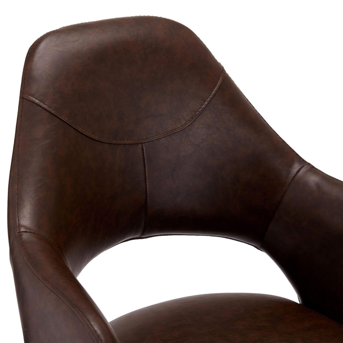 STUHL-SET 2 Stück in Kunstleder - Schwarz/Braun, Textil/Metall (59/89/64cm) - Furnhouse