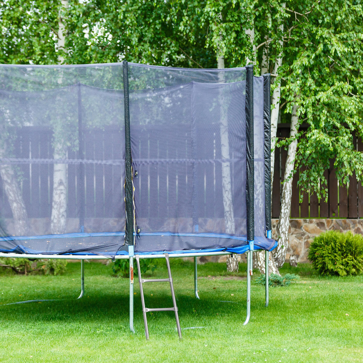 TRAMPOLIN-LEITER - Silberfarben, Metall (37/6cm) - Relaxdays