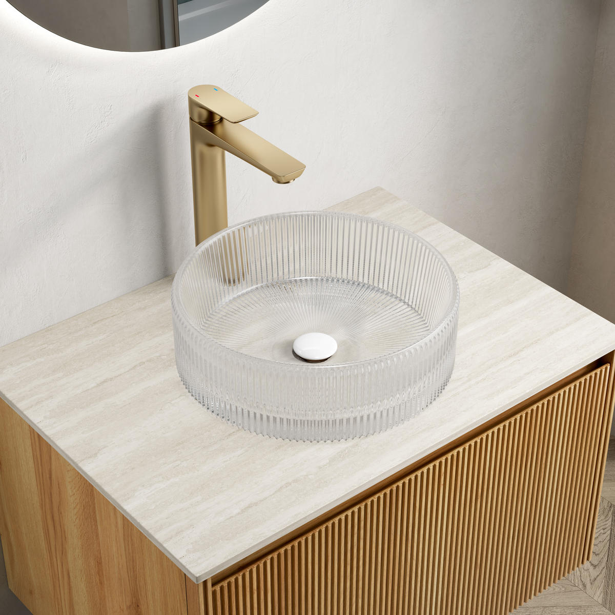 AUFSATZWASCHBECKEN Transparent 36/36/11.5 cm - Transparent, Holz (36/115/36cm) - PANGIVO