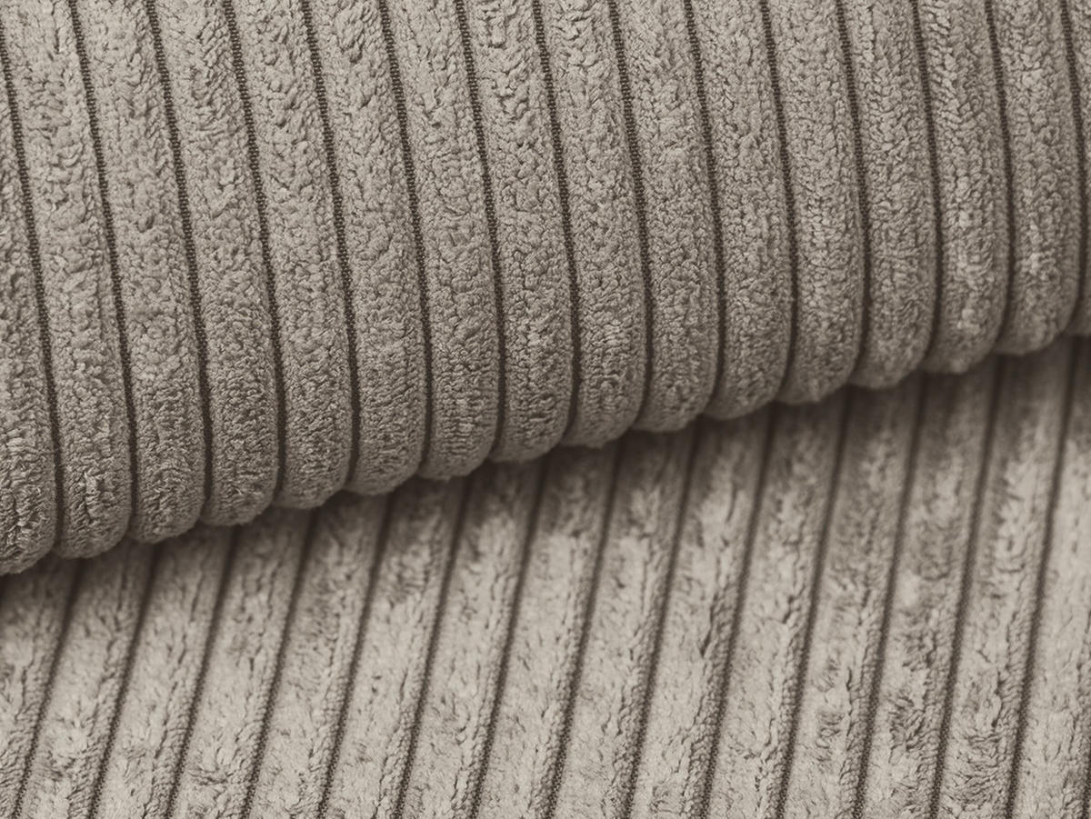 3-SITZER SOFA mit Schlaffunktion Cord Stoff Beige - Beige/Schwarz, Kunststoff/Textil (195/80/100cm) - LaMiaSofa