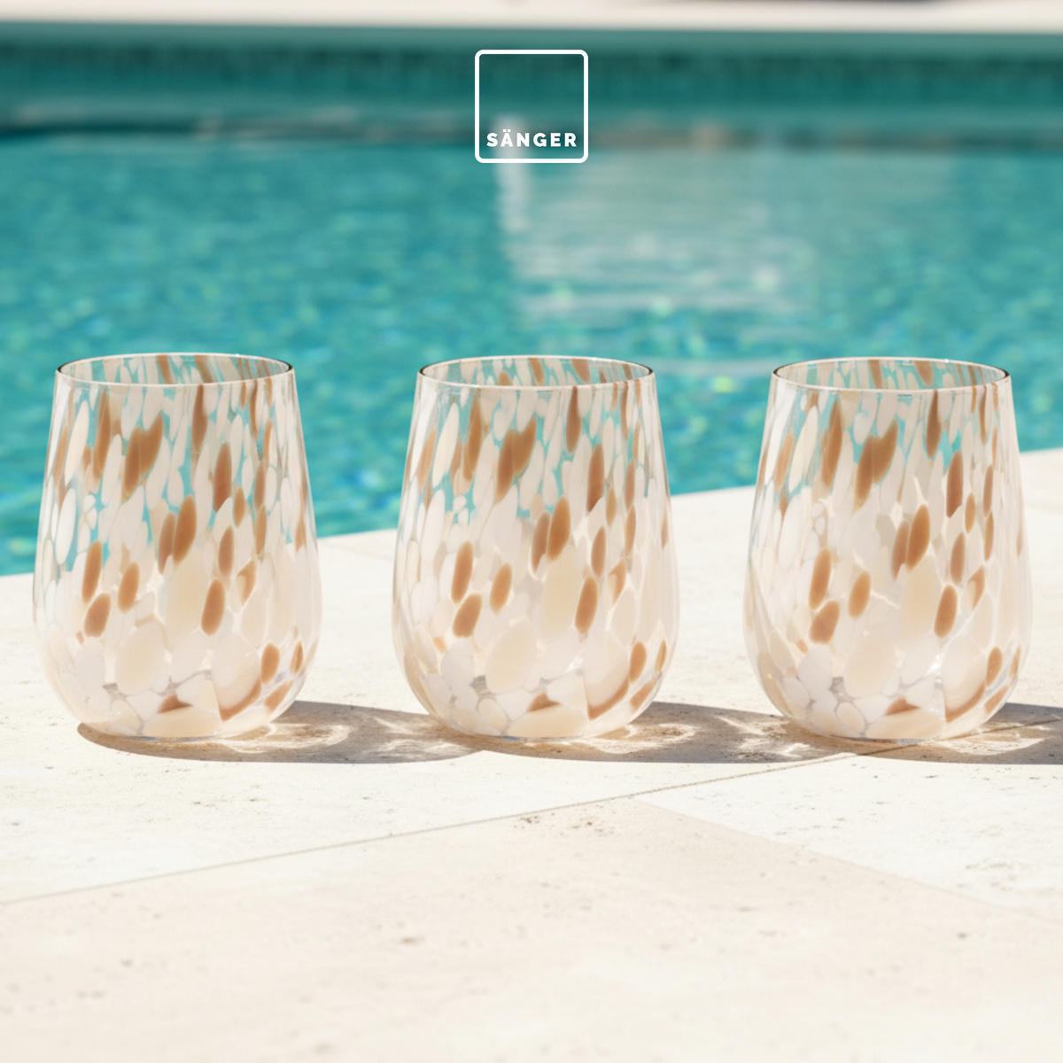 TRINKGLÄSER Set Curacao - 4 teilig - Transparent/Beige, Glas - Sänger