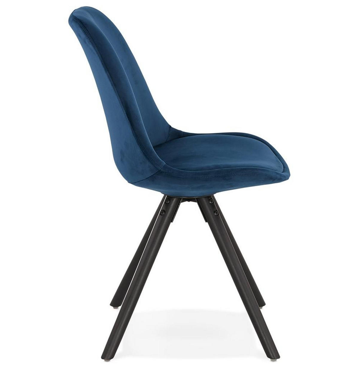 ESSZIMMERSTUHL Samtbezug mit Buchenholzgestell Vintage mit hoher Rückenlehne, Blau-Schwarz 48x56x84 cm - Blau/Schwarz, Buchenholz/Textil (48/84/56cm) - KADIMA DESIGN
