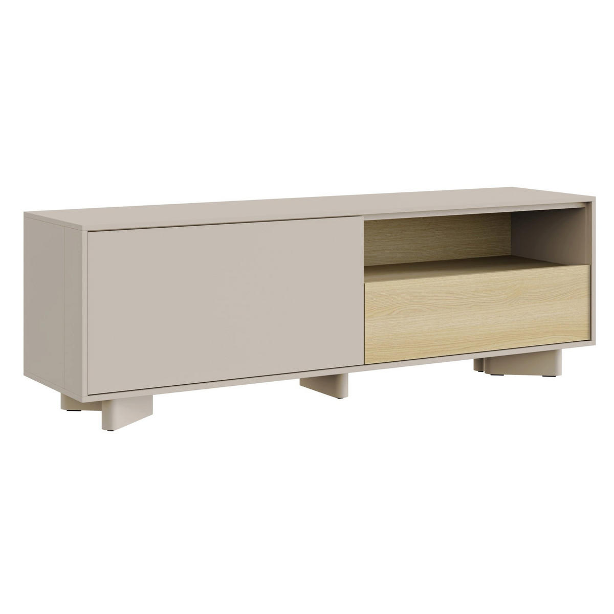 TV stolek Distria Kašmírově šedý 140/46/35 cm - béžová/šedohnědá, kompozitní dřevo (140/46/35cm) - Selsey