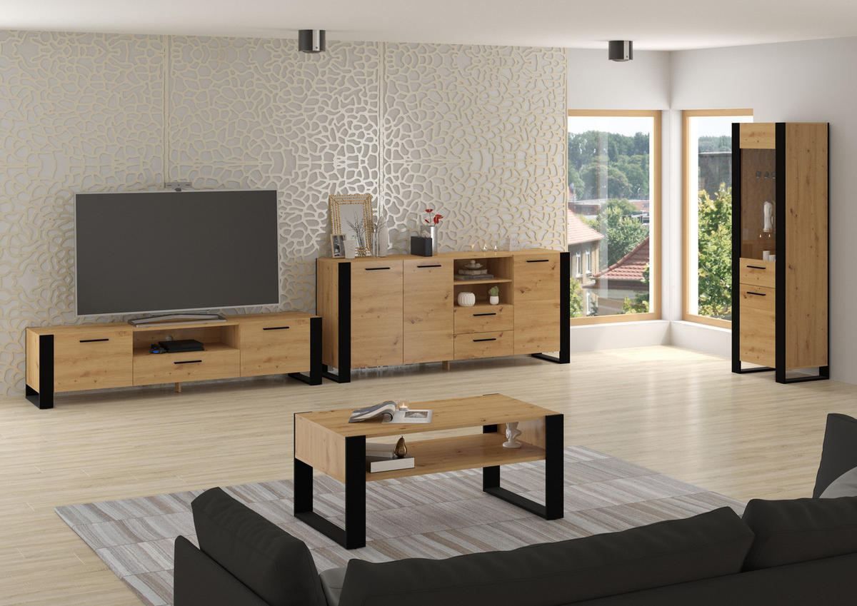 KOMMODE Artisann 197/87/45 - Eiche Artisan, Holzwerkstoff (197/87/45cm) - RAUMHIRSCH FURNITURE