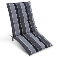 NIEDERLEHNERAUFLAGE Sun-NL 105/50/8cm Anthrazit-Gestreift - Multicolor, Textil (50/8/105cm) - Beautissu 