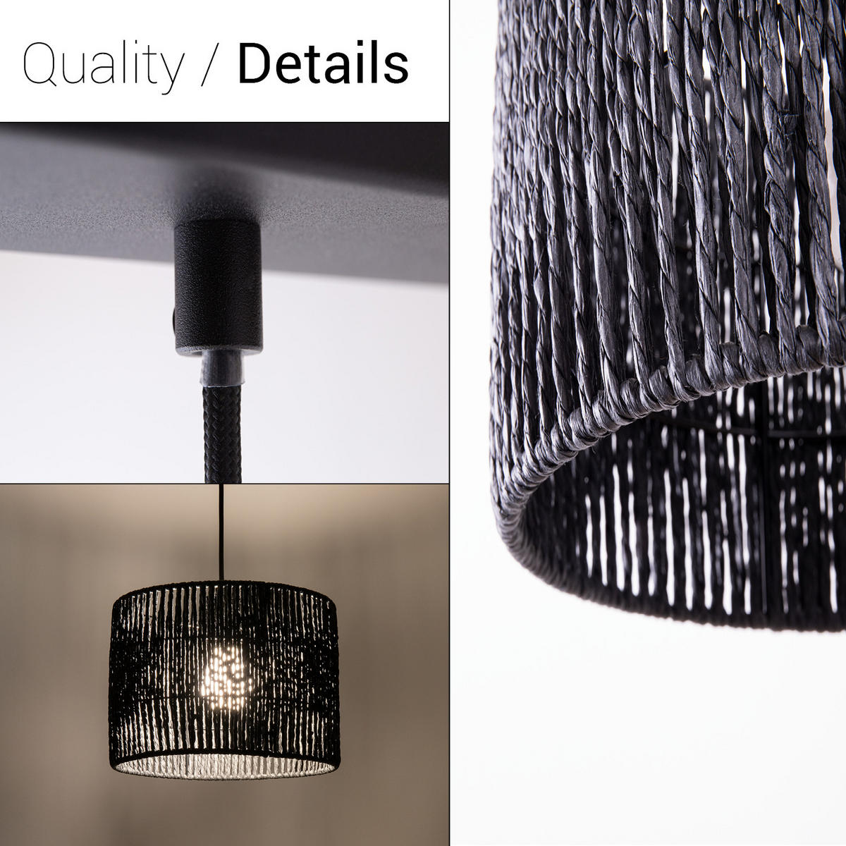 PENDELLEUCHTE Hugo Pd3 Ppp - Schwarz, Metall (27/27/20cm) - Paco Home