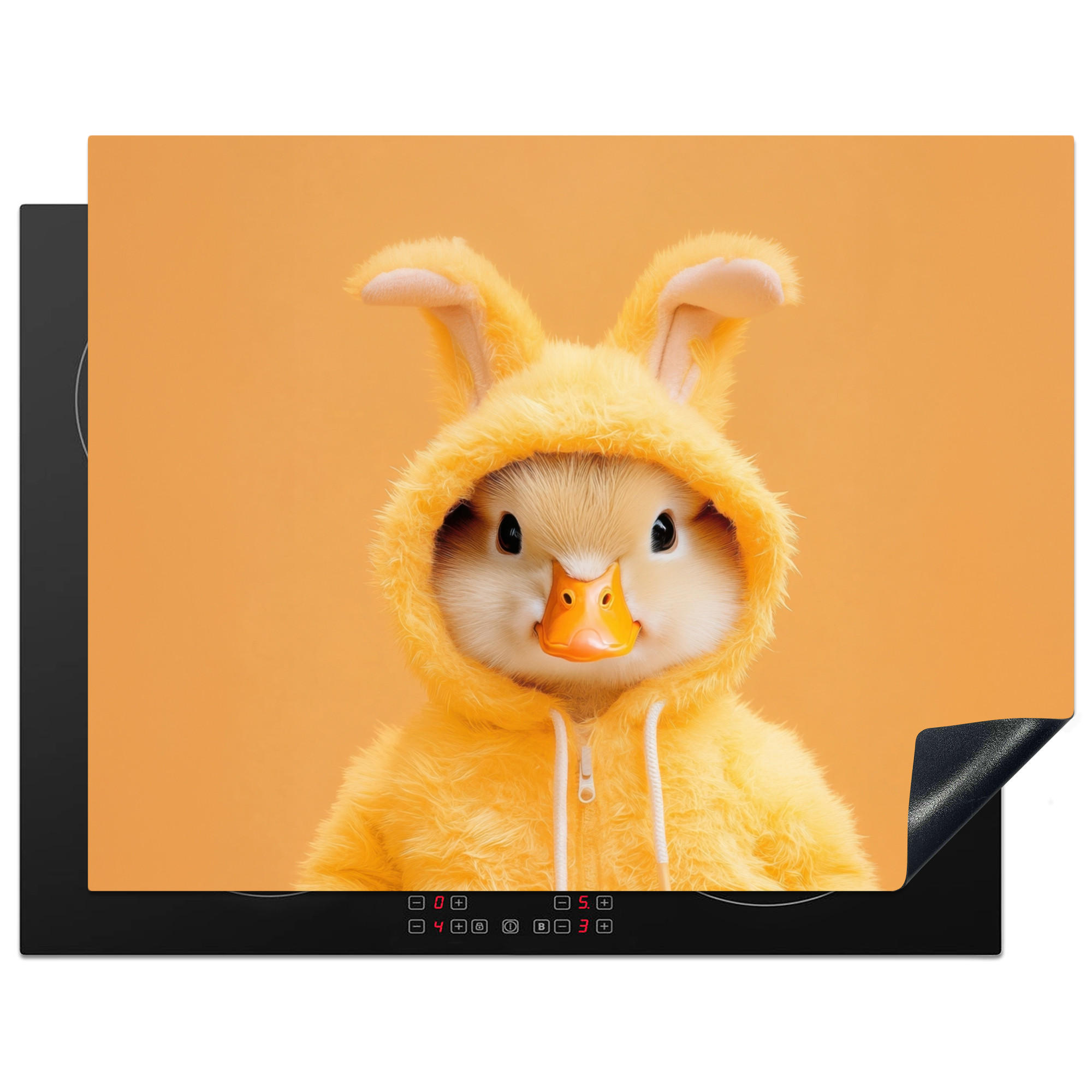 HERDABDECKPLATTE Osterhase - Kostüm - Ente Induktionsmatte 77x59 cm - Gelb, Kunststoff (77/59/0.2cm) - MuchoWow