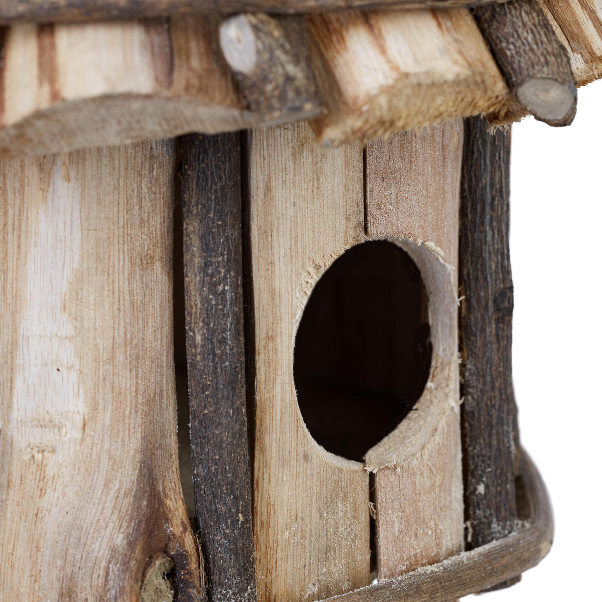 VOGELHAUS Deko - Braun, Holz (20/25/20cm) - Relaxdays