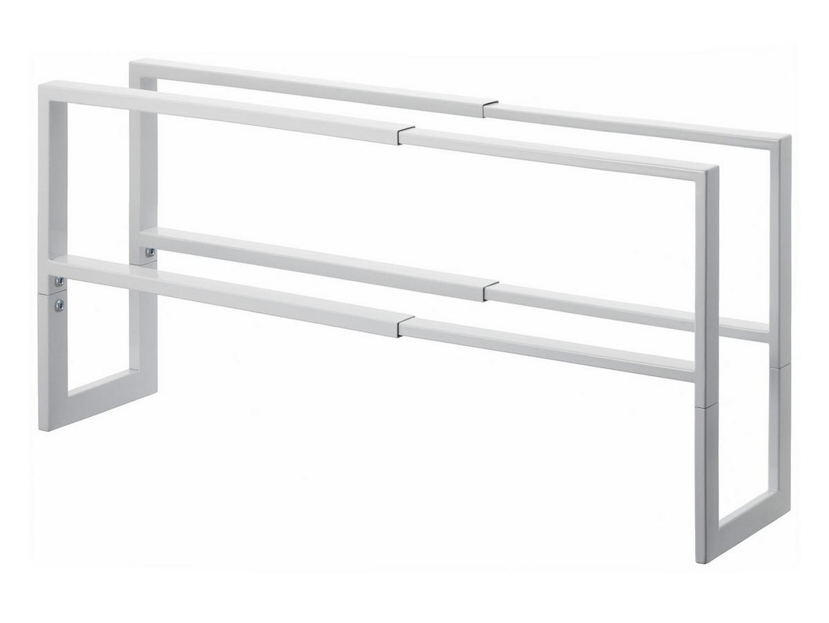 SCHUHREGAL Line weiß 38/30/15 cm ausziehbar bis 70cm - Weiß, Metall (38/30/15cm) - Yamazaki