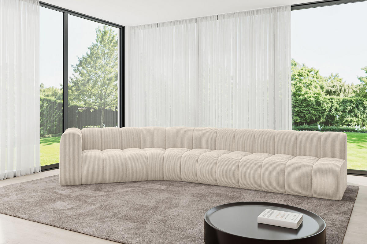 ECKSOFA modulares Sofa Karex-L2 - 399x194x70 cm Beige - Beige, Holzwerkstoff/Textil (399/194cm) - ALTDECOR