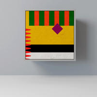 SIDEBOARD VIVID ART, Grau, 57,5x42x57,5 cm, Ohne Füße - Multicolor/Grau, Holzwerkstoff (57.5/57.5/42cm) - SpaceRebels