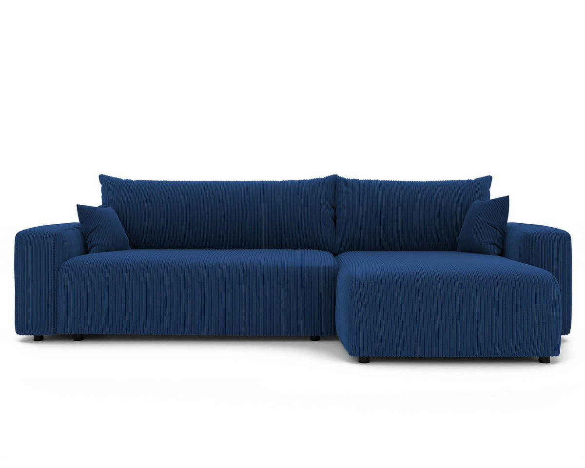 ECKSOFA mit Schlaffunktion und Bettkasten, Blau - Blau, Holzwerkstoff/Textil (145/278cm) - Idohome