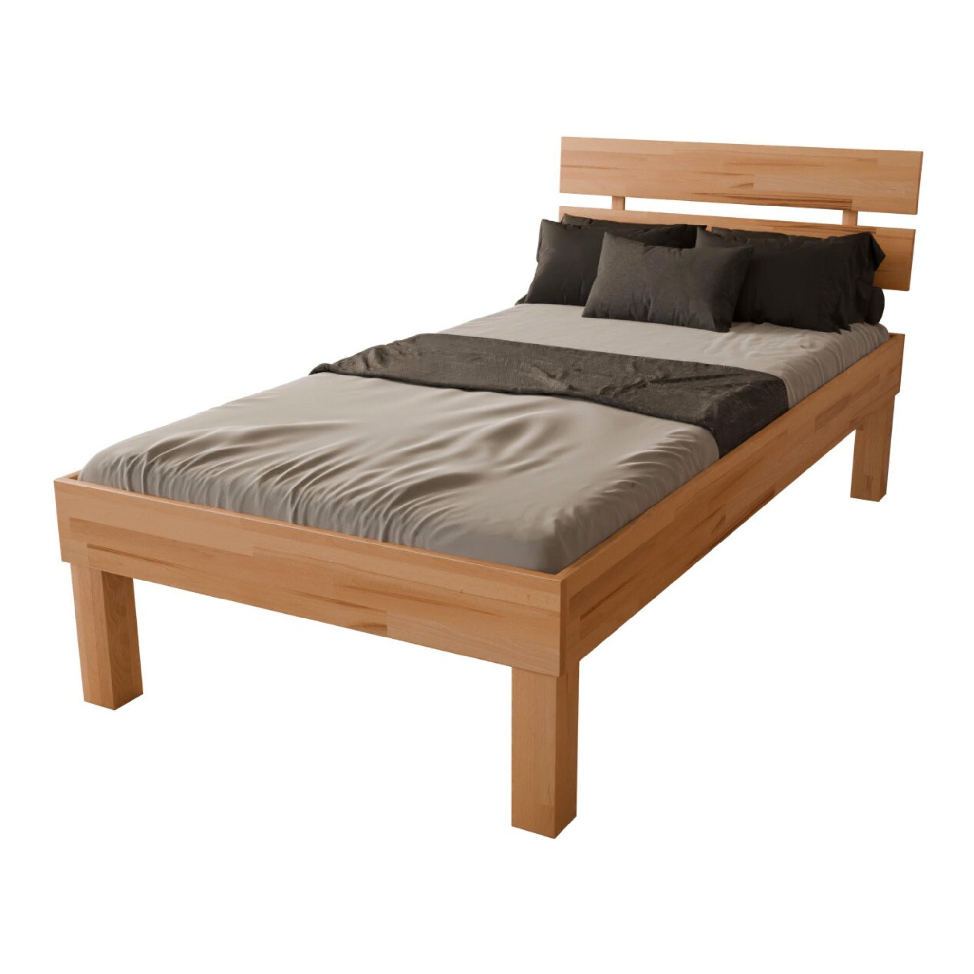 KOMFORTBETT 90/200 cm aus Kernbuche - Braun, Holz (90/200cm) - MeinMassivholz