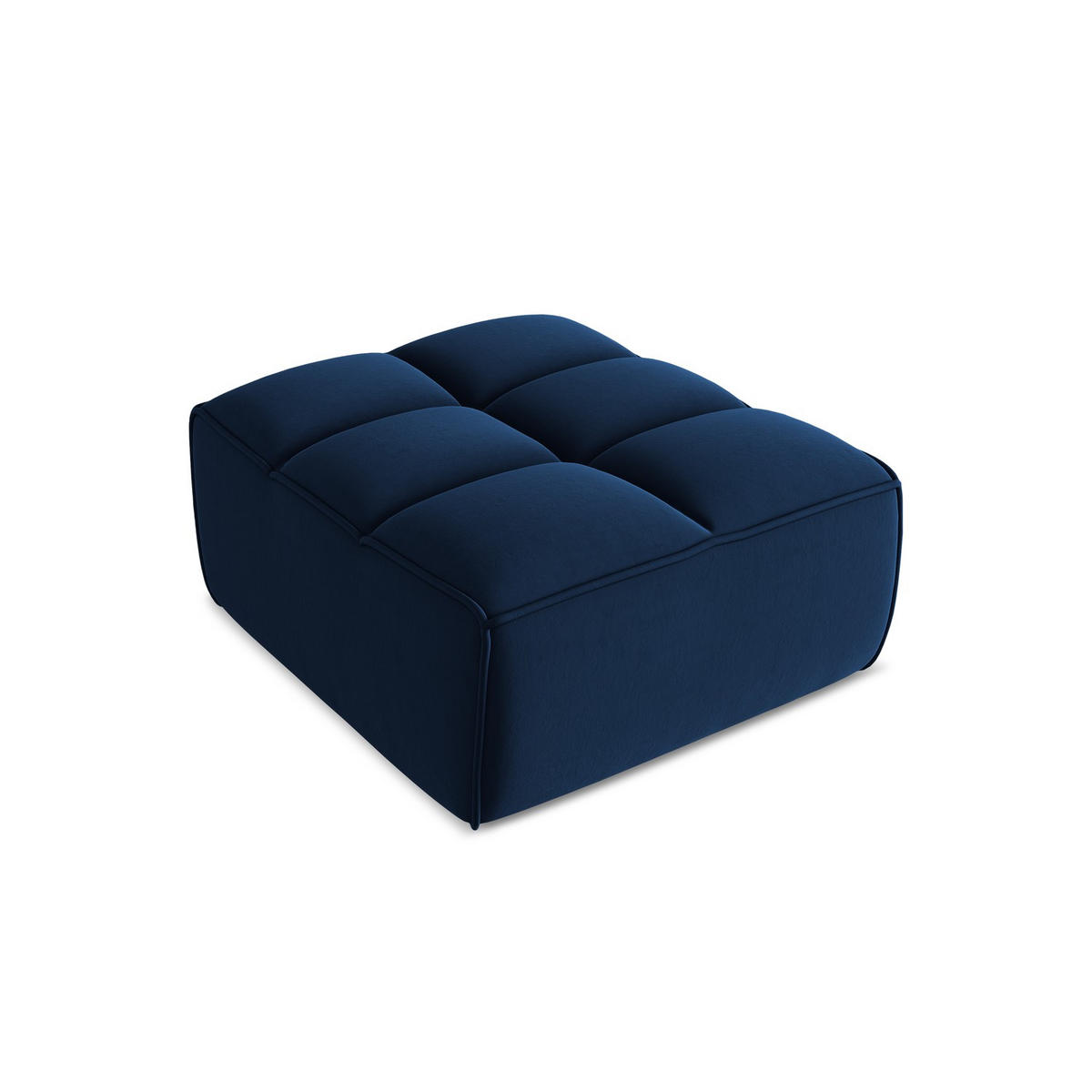 POUF Samt Stoff Blau - Blau/Schwarz, Kunststoff/Textil (80/43/93cm) - LaMiaSofa