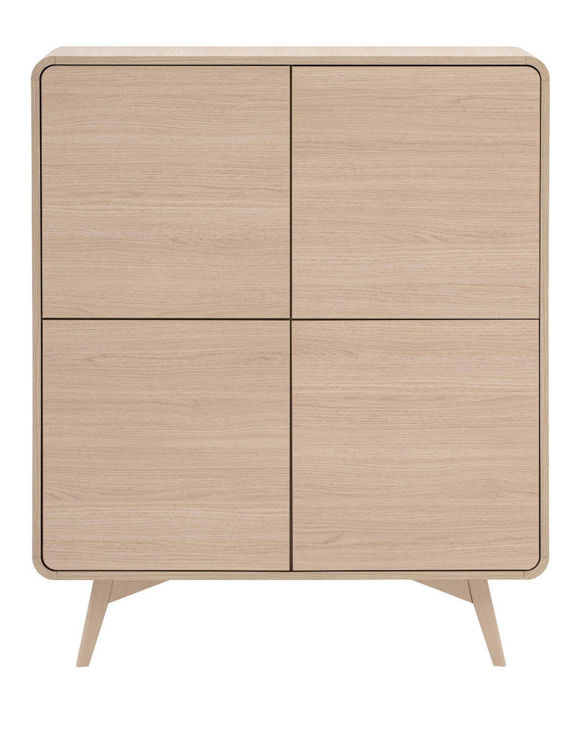 HIGHBOARD Eiche natur skandinavisch 108 cm, Kommode mit Push-to-Open - Eichefarben, Holz/Holzwerkstoff (108/130/39cm) - Furn.Design