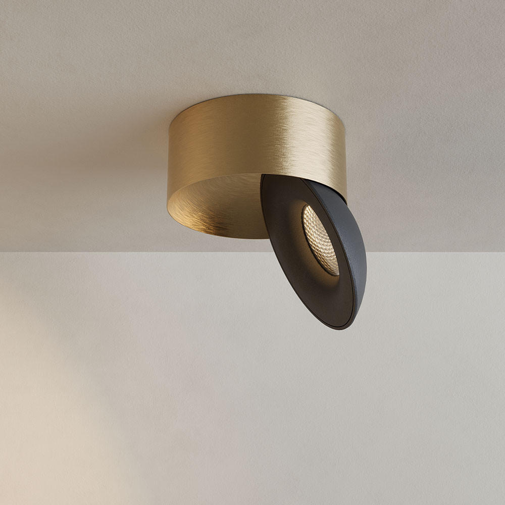 s.luce Led-Aufbauleuchte Gold, Schwarz 10.8x5x10.8 cm