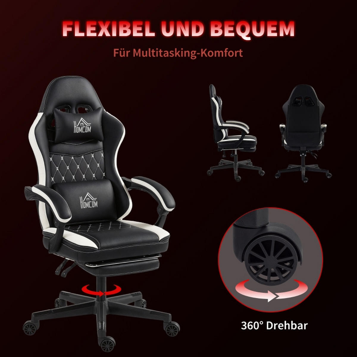 DREHSTUHL 64/65/118-128 cm, neigbar bis 130°, höhenverstellbar, schwarz - Schwarz, Kunststoff (64/128/65cm) - Redom