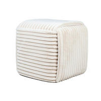 POUF Wiki beige 43/43/38 cm Textil - Beige, Textil (43/38/43cm) - Mondex