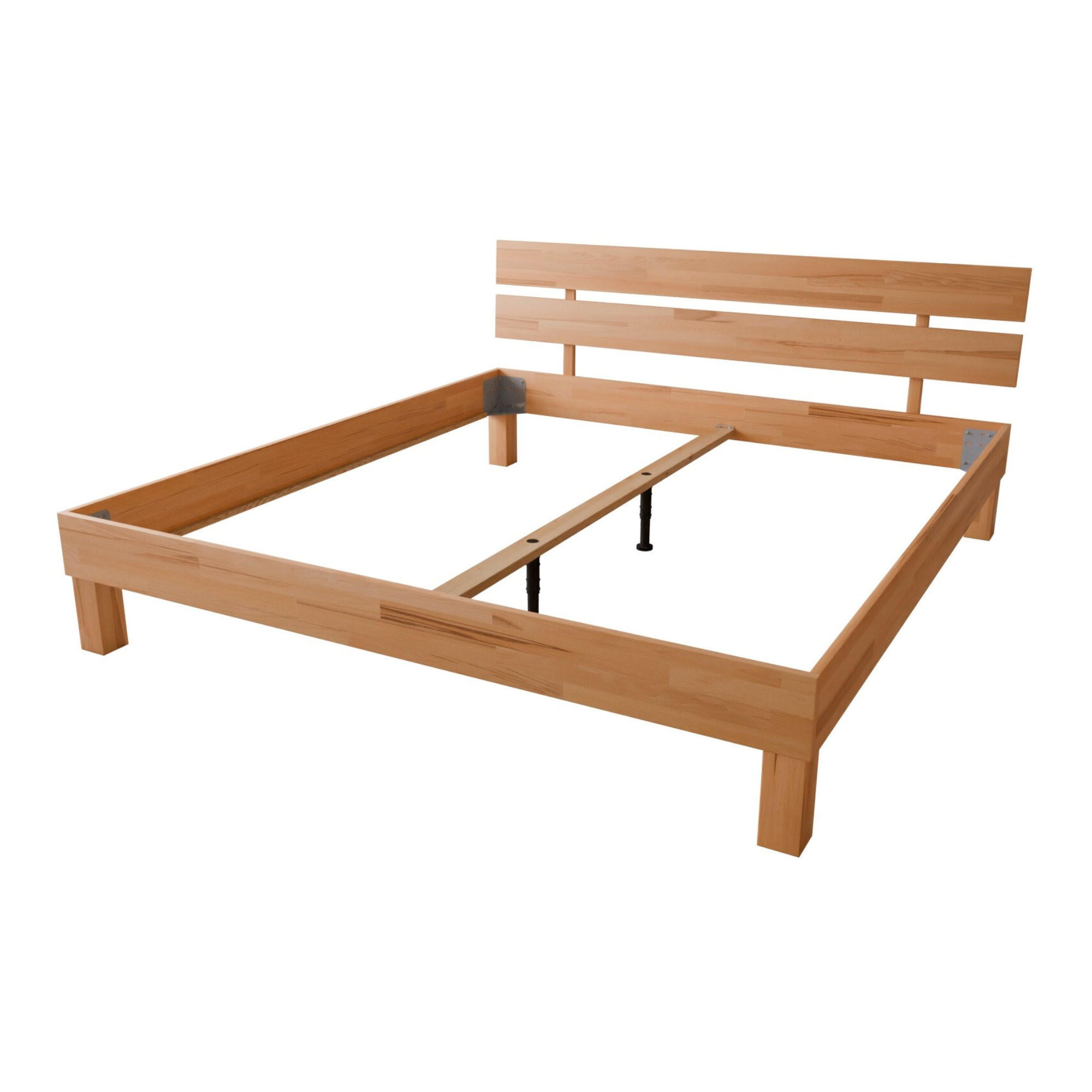 BETT 200/220 cm aus Kernbuche - Braun, Holz (200/220cm) - MeinMassivholz