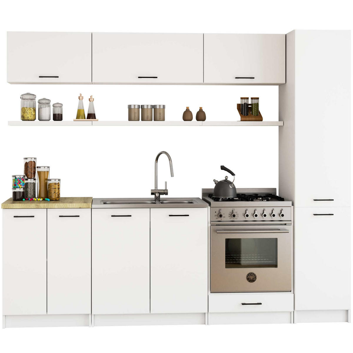 DULAP ÎNALT Alb, Alb 205/40/57 - alb, compozit lemnos (40/205/57cm) - RAUMHIRSCH FURNITURE