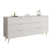 SIDEBOARD SCARLETT 6S MIT SCHUBLADEN BEIGE + GOLD - Beige, Holzwerkstoff (163/81/38cm) - Lookway