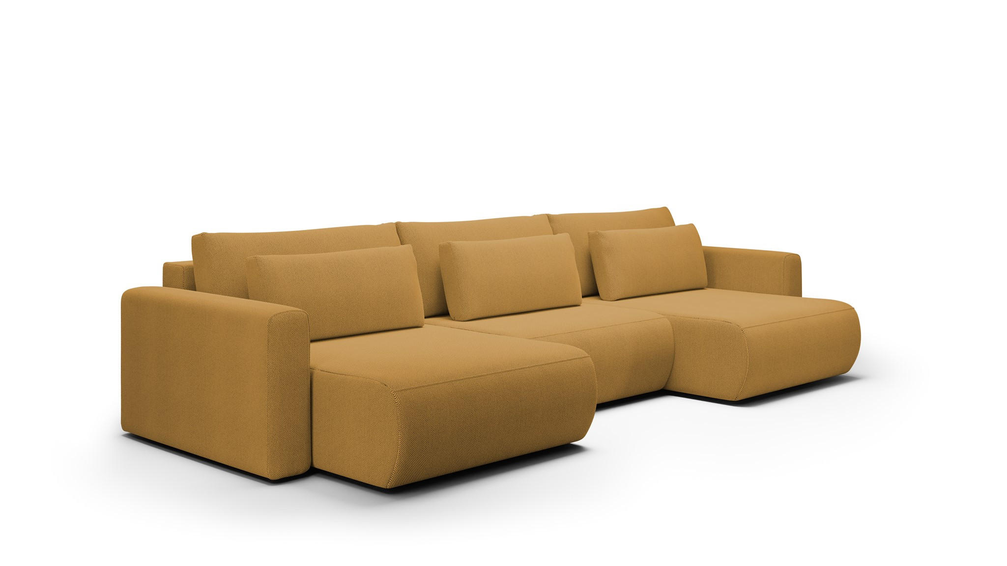 WOHNLANDSCHAFT Chaira Mit Schlaffunktion - Currygelb, Holzwerkstoff/Textil (340/85/149cm) - Fun Möbel