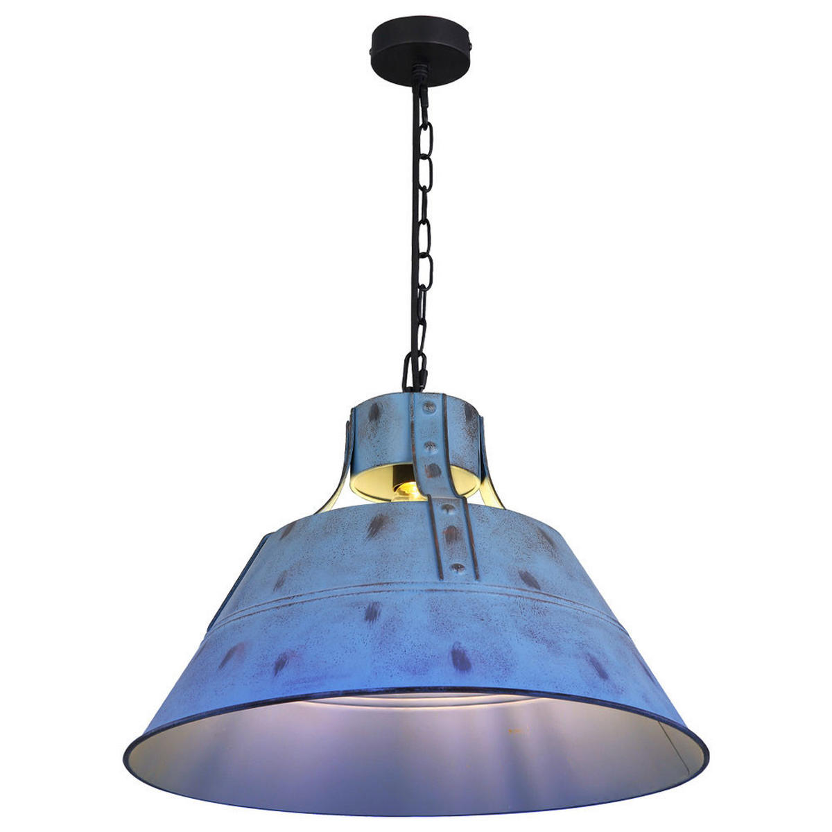 LED HÄNGELEUCHTE blau Metall Glas - Blau, Metall (45/45/150cm)