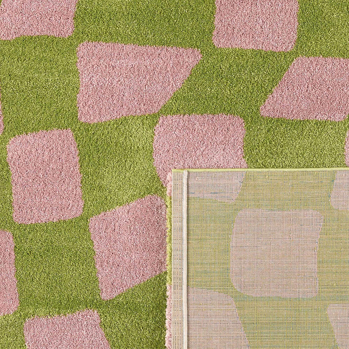 TEPPICH vintage karos grün Groovy 80x140 cm - Grün, Textil (80/140cm) - Nazar Rugs