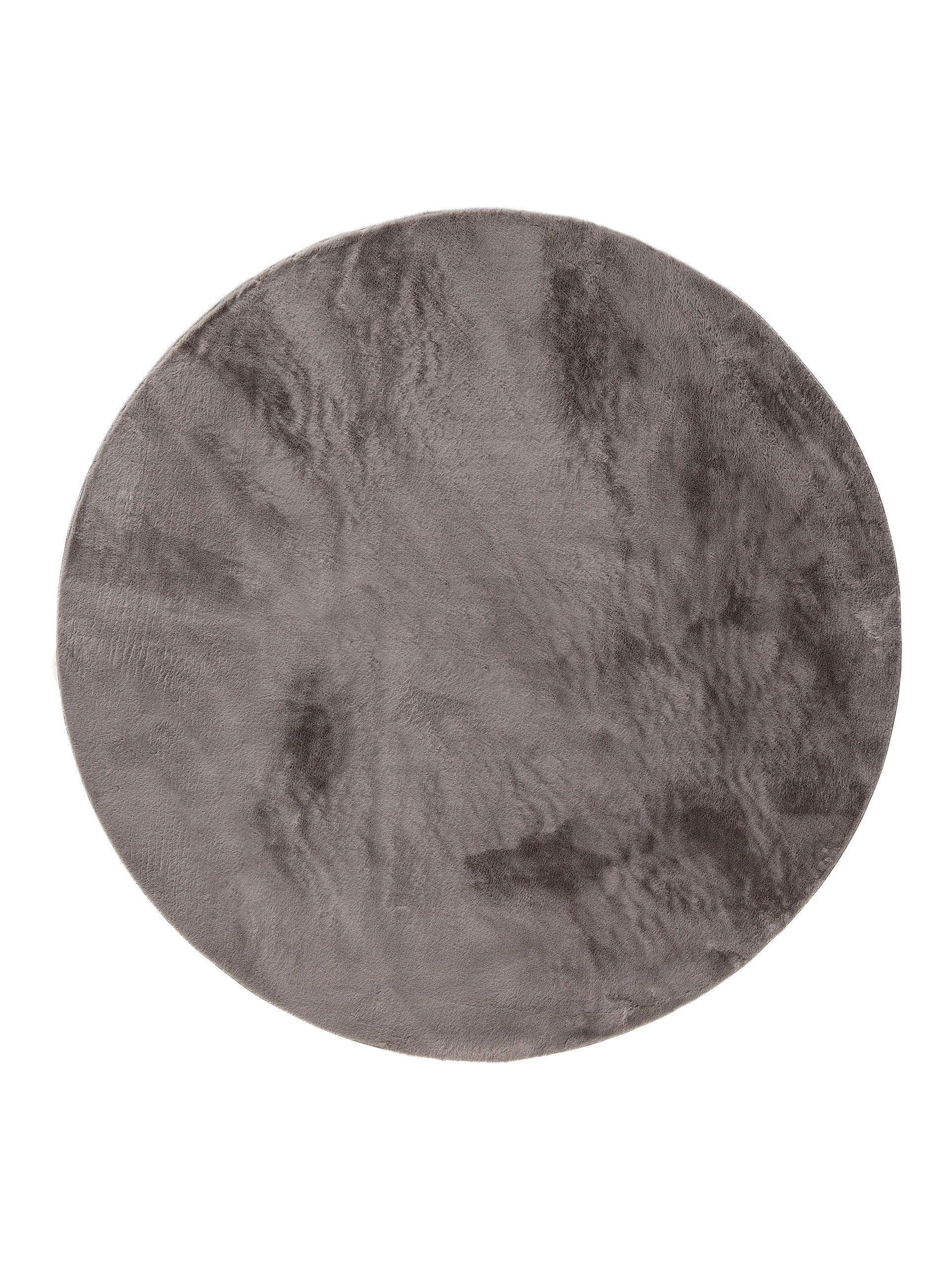 KUNSTFELLTEPPICH Furry Grau ø 80 cm rund - Grau, Kunststoff (80/80cm) - benuta