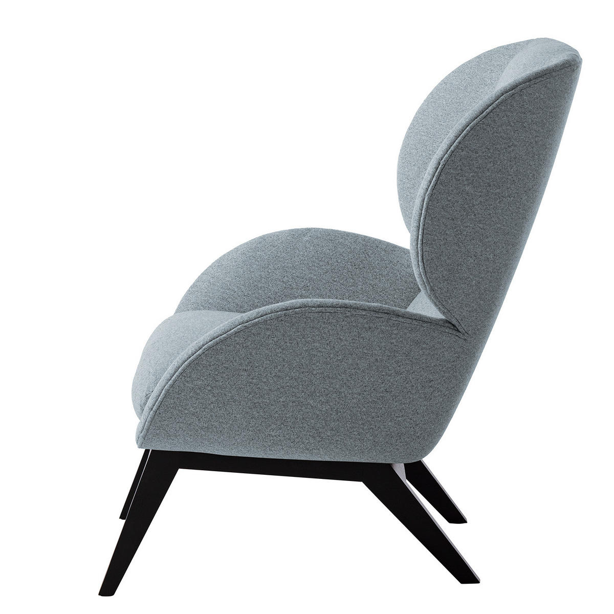 SESSEL - Blaugrau/Schwarz, Eichenholz/Textil (82/102/90cm) - home24