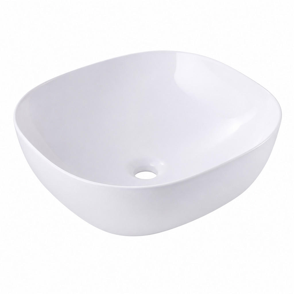 LAVOAR Alb pătrat ceramic fără orificiu pentru baterie